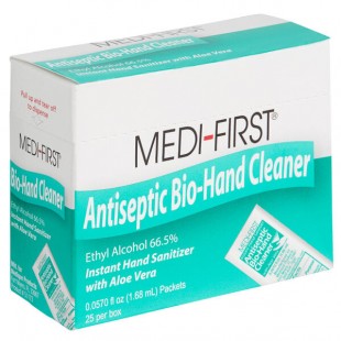 Medi-First 51173 Antiseptic Bio-Hand Sanitizer Packs - 25/Box Medi-First 51173 Antiseptic Bio-Hand Sanitizer Packs - 25/Box