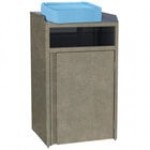 Lakeside 4410VC Rectangular Stainless Steel Waste Station with Front Access and Victorian Cherry Laminate Finish - 26 1/2