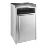 Lakeside 4410VC Rectangular Stainless Steel Waste Station with Front Access and Victorian Cherry Laminate Finish - 26 1/2
