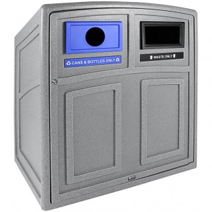 Busch Systems Uptown 101452 64 Gallon LDPE Two Stream Decorative Cans and Bottles / Waste Receptacle Busch Systems Uptown 101452 64 Gallon LDPE Two Stream Decorative Cans and Bottles / Waste Receptacle