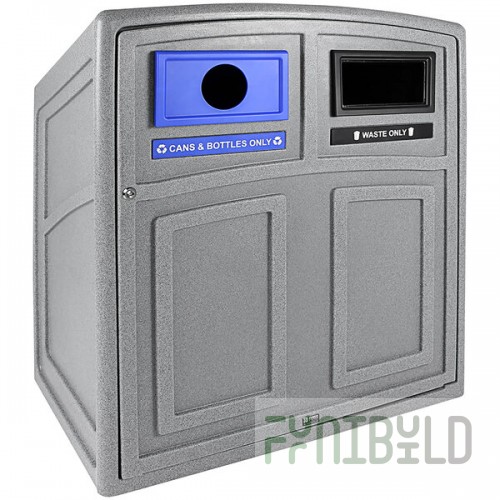 Busch Systems Uptown 101452 64 Gallon LDPE Two Stream Decorative Cans and Bottles / Waste Receptacle