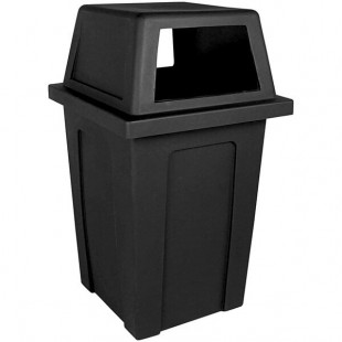 Busch Systems Sentry 101707 45 Gallon LDPE Decorative Trash Can with Dome Lid Busch Systems Sentry 101707 45 Gallon LDPE Decorative Trash Can with Dome Lid