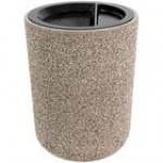 Wausau Tile TF1085 31 Gallon Concrete Round Trash Can with Aluminum Funnel Top Wausau Tile TF1085 31 Gallon Concrete Round Trash Can with Aluminum Funnel Top
