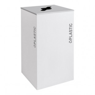 Ex-Cell Kaiser RC-KD36-PL BT-WHT Black Tie Kaleidoscope White Gloss Square 36 Gallon Plastic Receptacle Ex-Cell Kaiser RC-KD36-PL BT-WHT Black Tie Kaleidoscope White Gloss Square 36 Gallon Plastic Receptacle