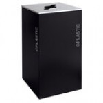 Ex-Cell Kaiser RC-KD36-PL BT-WHT Black Tie Kaleidoscope White Gloss Square 36 Gallon Plastic Receptacle Ex-Cell Kaiser RC-KD36-PL BT-WHT Black Tie Kaleidoscope White Gloss Square 36 Gallon Plastic Receptacle