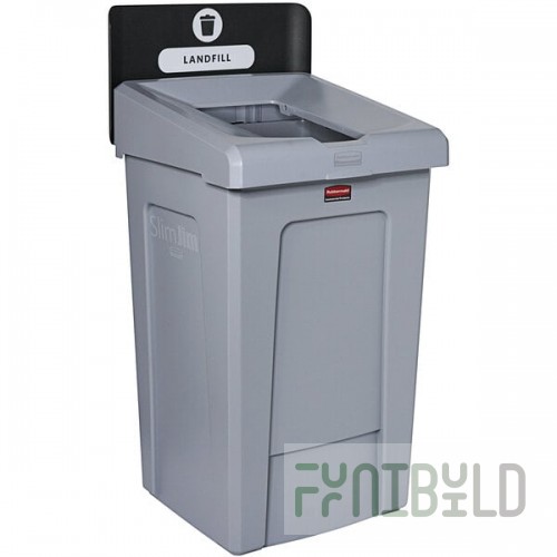 Rubbermaid® Slim Jim 2171554 33 Gallon Single-Stream Landfill Recycling Station with Lid
