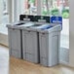 Rubbermaid® Slim Jim 2171554 33 Gallon Single-Stream Landfill Recycling Station with Lid