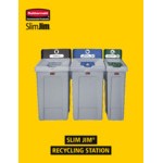 Rubbermaid® Slim Jim 2171554 33 Gallon Single-Stream Landfill Recycling Station with Lid
