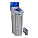 Rubbermaid® Slim Jim 2171554 33 Gallon Single-Stream Landfill Recycling Station with Lid