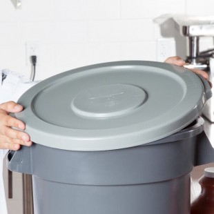 Continental 1002GY Huskee 10 Gallon Gray Round Trash Can Lid