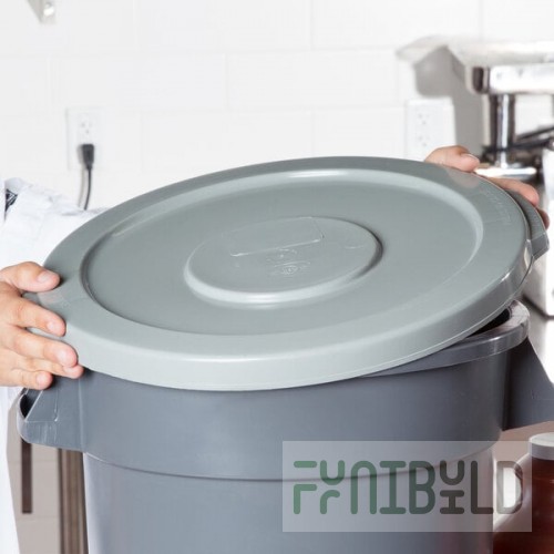 Continental 1002GY Huskee 10 Gallon Gray Round Trash Can Lid