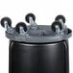 Rubbermaid® BRUTE 20 Gallon Black Executive Round Trash Can with Lid and Dolly