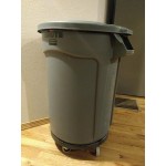 Rubbermaid® BRUTE 20 Gallon Black Executive Round Trash Can with Lid and Dolly