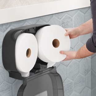 Tork Advanced T1 2-Ply 1600' Jumbo Toilet Paper Roll with 10 Tork Advanced T1 2-Ply 1600' Jumbo Toilet Paper Roll with 10