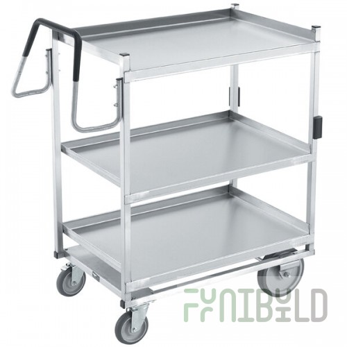 Vollrath 97206 Heavy-Duty Stainless Steel 3 Shelf Utility Cart - 39