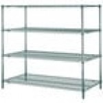 Metro N366K3 Super Erecta Metroseal Green Adjustable Wire Stationary Starter Shelving Unit - 18