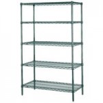 Metro N366K3 Super Erecta Metroseal Green Adjustable Wire Stationary Starter Shelving Unit - 18