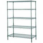 Metro N366K3 Super Erecta Metroseal Green Adjustable Wire Stationary Starter Shelving Unit - 18
