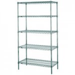 Metro N366K3 Super Erecta Metroseal Green Adjustable Wire Stationary Starter Shelving Unit - 18
