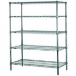 Metro N366K3 Super Erecta Metroseal Green Adjustable Wire Stationary Starter Shelving Unit - 18