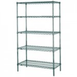 Metro N366K3 Super Erecta Metroseal Green Adjustable Wire Stationary Starter Shelving Unit - 18