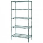 Metro N366K3 Super Erecta Metroseal Green Adjustable Wire Stationary Starter Shelving Unit - 18