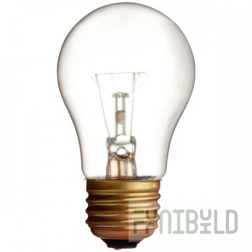 Satco S2840 40W Dimmable Clear Finish Incandescent Light Bulb, 300 Lumens, 2700K, E26 Base - 130V (A15)