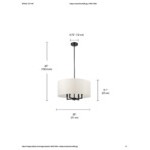 Globe Modern Farmhouse Matte Black / Beige Fabric Chandelier - 120V, 60W Globe Modern Farmhouse Matte Black / Beige Fabric Chandelier - 120V, 60W