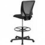 Flash Furniture GO-2100-GG Mid-Back Black Mesh Drafting Chair with Foot Ring