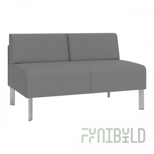 Lesro Luxe Lounge Series Open House Asteroid Fabric Loveseat with Steel Legs