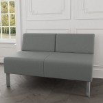 Lesro Luxe Lounge Series Open House Asteroid Fabric Loveseat with Steel Legs Lesro Luxe Lounge Series Open House Asteroid Fabric Loveseat with Steel Legs