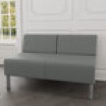 Lesro Luxe Lounge Series Open House Asteroid Fabric Loveseat with Steel Legs Lesro Luxe Lounge Series Open House Asteroid Fabric Loveseat with Steel Legs