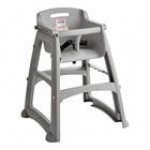 Rubbermaid® FG781408BLA Black Sturdy Chair Restaurant High Chair without Wheels (Ready to Assemble)