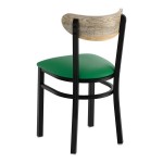 Lancaster Table & Seating Boomerang Black Finish Chair with Green Vinyl Seat and Driftwood Back - Unassembled Lancaster Table & Seating Boomerang Black Finish Chair with Green Vinyl Seat and Driftwood Back - Unassembled