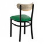 Lancaster Table & Seating Boomerang Black Finish Chair with Green Vinyl Seat and Driftwood Back - Unassembled Lancaster Table & Seating Boomerang Black Finish Chair with Green Vinyl Seat and Driftwood Back - Unassembled