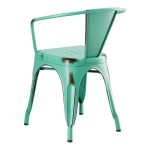Lancaster Table & Seating Alloy Distressed Aquamarine Outdoor Arm Chair