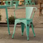 Lancaster Table & Seating Alloy Distressed Aquamarine Outdoor Arm Chair