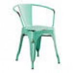 Lancaster Table & Seating Alloy Distressed Aquamarine Outdoor Arm Chair
