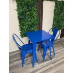 Lancaster Table & Seating Alloy Distressed Aquamarine Outdoor Arm Chair