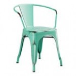 Lancaster Table & Seating Alloy Distressed Aquamarine Outdoor Arm Chair