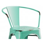 Lancaster Table & Seating Alloy Distressed Aquamarine Outdoor Arm Chair