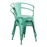 Lancaster Table & Seating Alloy Distressed Aquamarine Outdoor Arm Chair