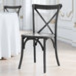 Lancaster Table & Seating Vineyard Smokey Black Wood Cross Back Chair