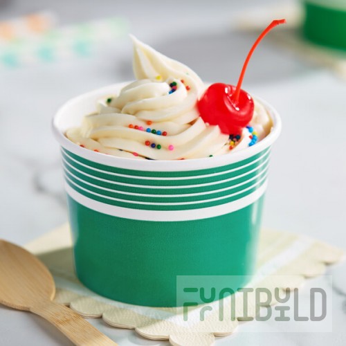 Choice 12 oz. Green Paper Frozen Yogurt / Food Cup - 50/Pack