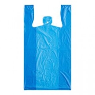LK Packaging 1/6 Size Blue Medium-Duty T-Shirt Bag - 1,000/Case