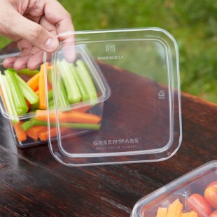 Fabri-Kal LGS6 Greenware Clear PLA Plastic Compostable Lid - 50/Pack