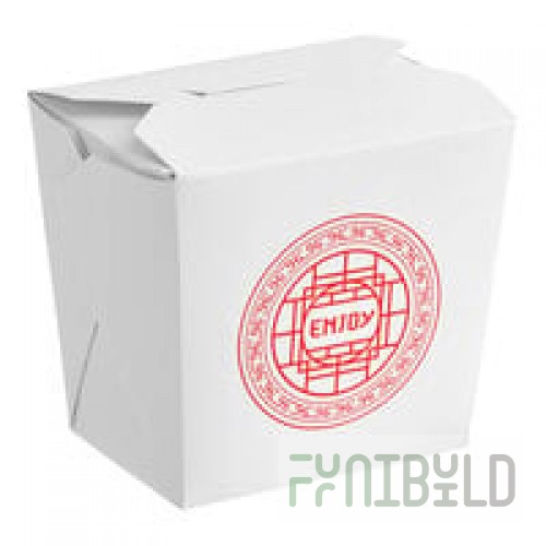 Fold-Pak 16MWPAGODM 16 oz. Pagoda Chinese / Asian Microwavable Paper Take-Out Container - 450/Case