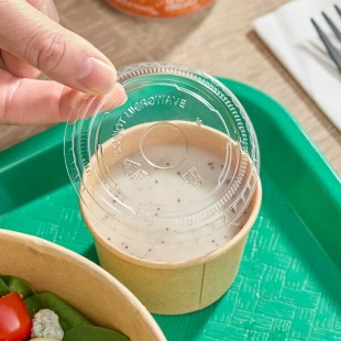 EcoChoice 4 oz. Round Compostable PLA Take-Out Lid - 1,000/Case EcoChoice 4 oz. Round Compostable PLA Take-Out Lid - 1,000/Case