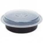 Pactiv Newspring NC723B 24 oz. Black VERSAtainer Round Microwavable Container with Lid - 150/Case