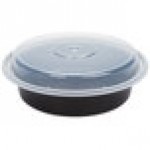 Pactiv Newspring NC723B 24 oz. Black VERSAtainer Round Microwavable Container with Lid - 150/Case